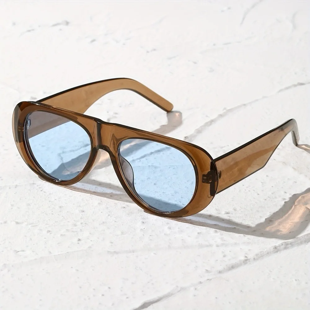 Translucent Brown Sunglasses with Blue Lenses! Excellent condition!